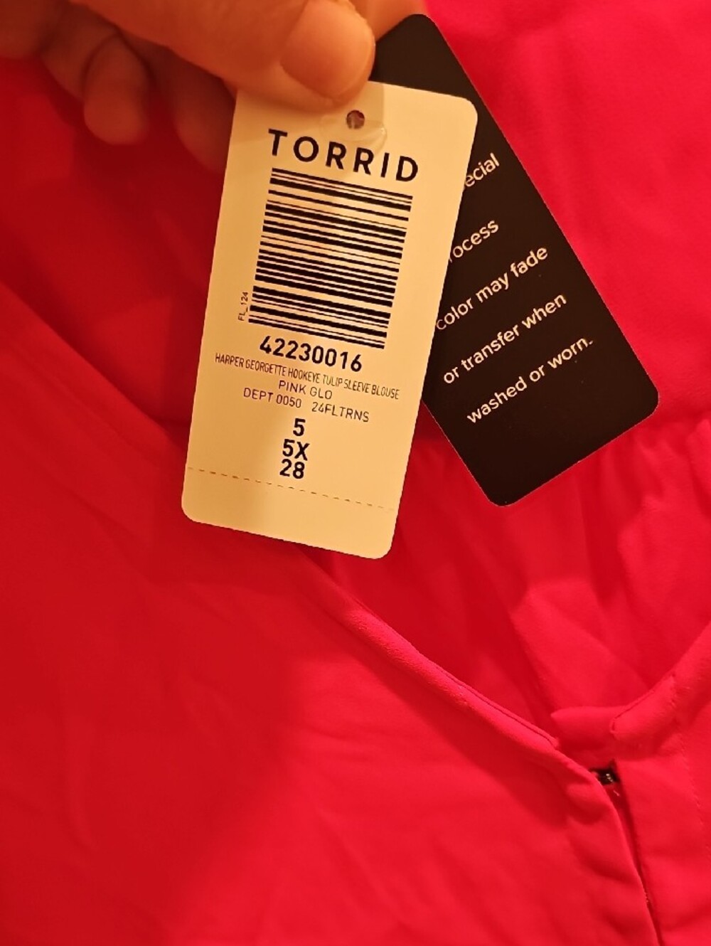 torrid Hot Pink V-Neck Cap Sleeve Blouse - Picture 5 of 5